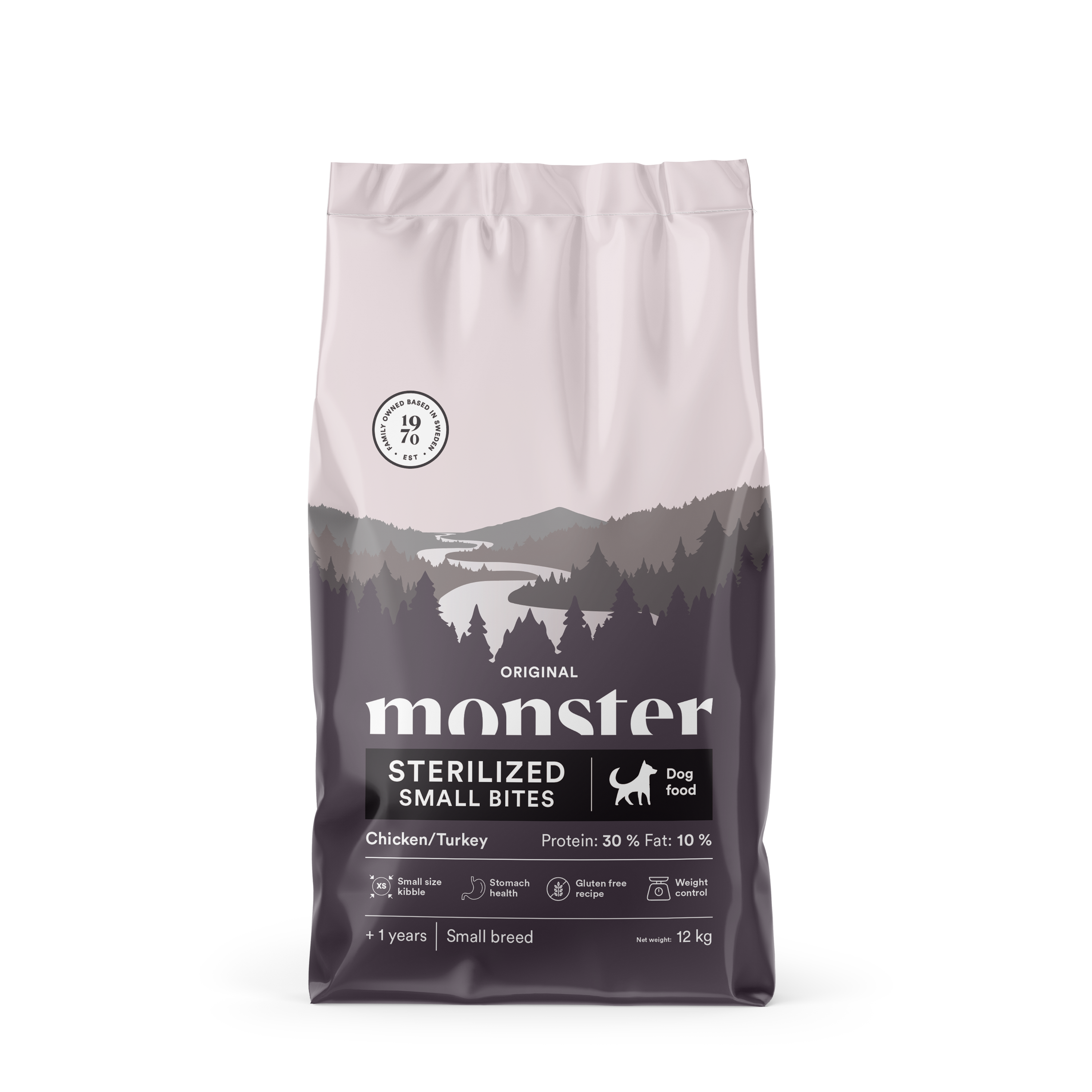 Monster Dog Original Sterilized Chicken/Turkey Small Bites 12 kg